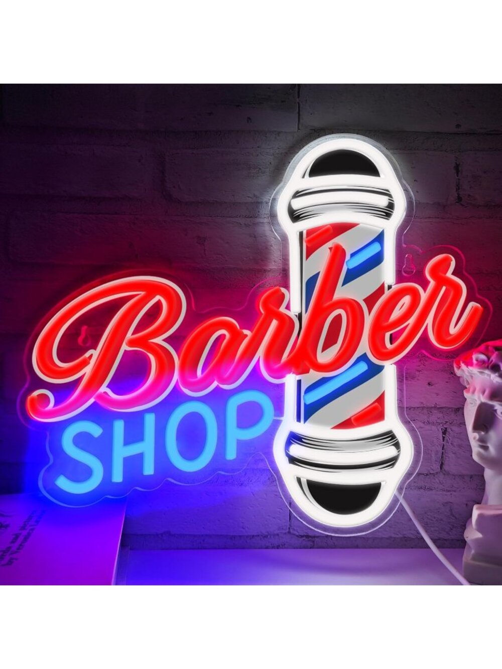 Barber Shop Neon Sign Red Blue Acrylic Barber Shop LED Light Barber Shop Neon
